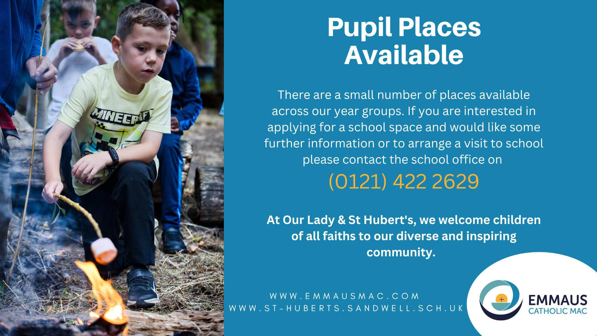 Our Lady and St Hubert's Catholic Primary School Pupil Places Available
